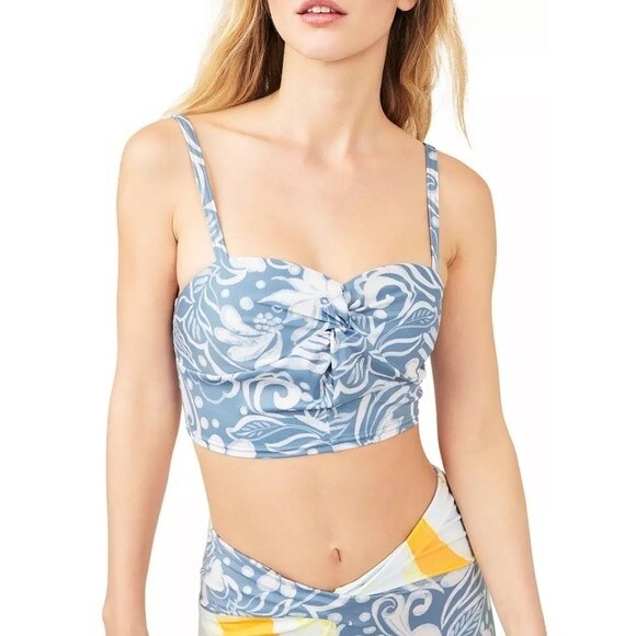 Free People Movement Double Take Printed Crop Top in Floral Combo S NWOT - Picture 3 of 15